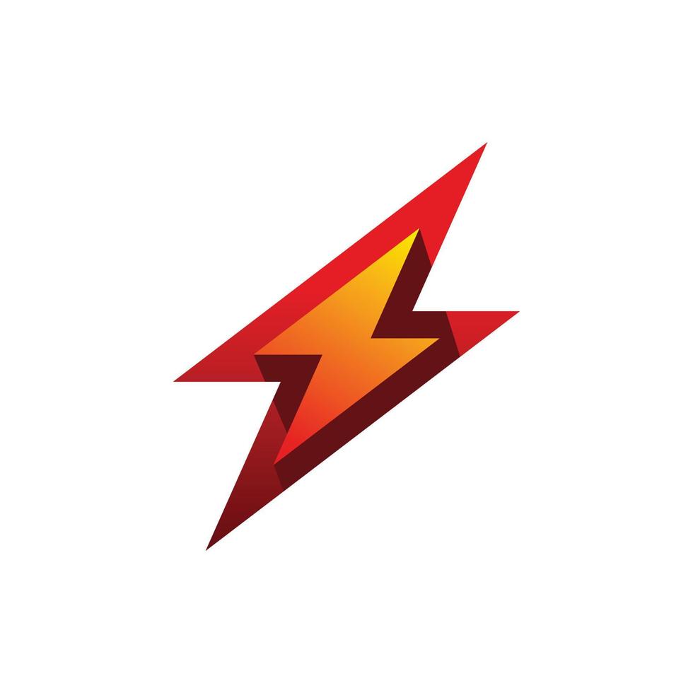 red lightning 3d logo design vector