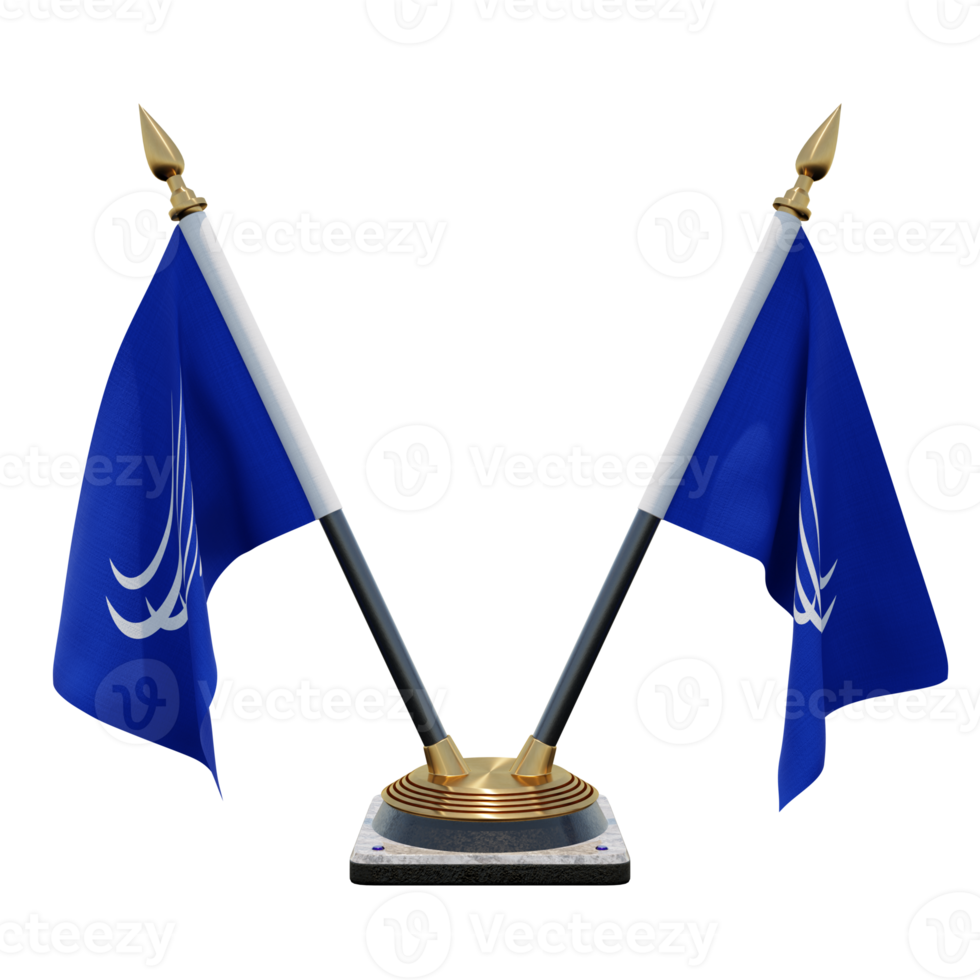 Union of South American Nations 3d illustration Double V Desk Flag Stand png