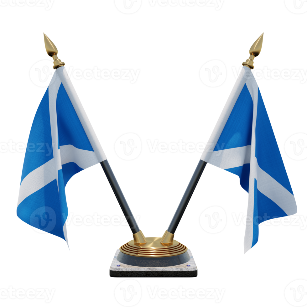 Scotland 3d illustration Double V Desk Flag Stand png