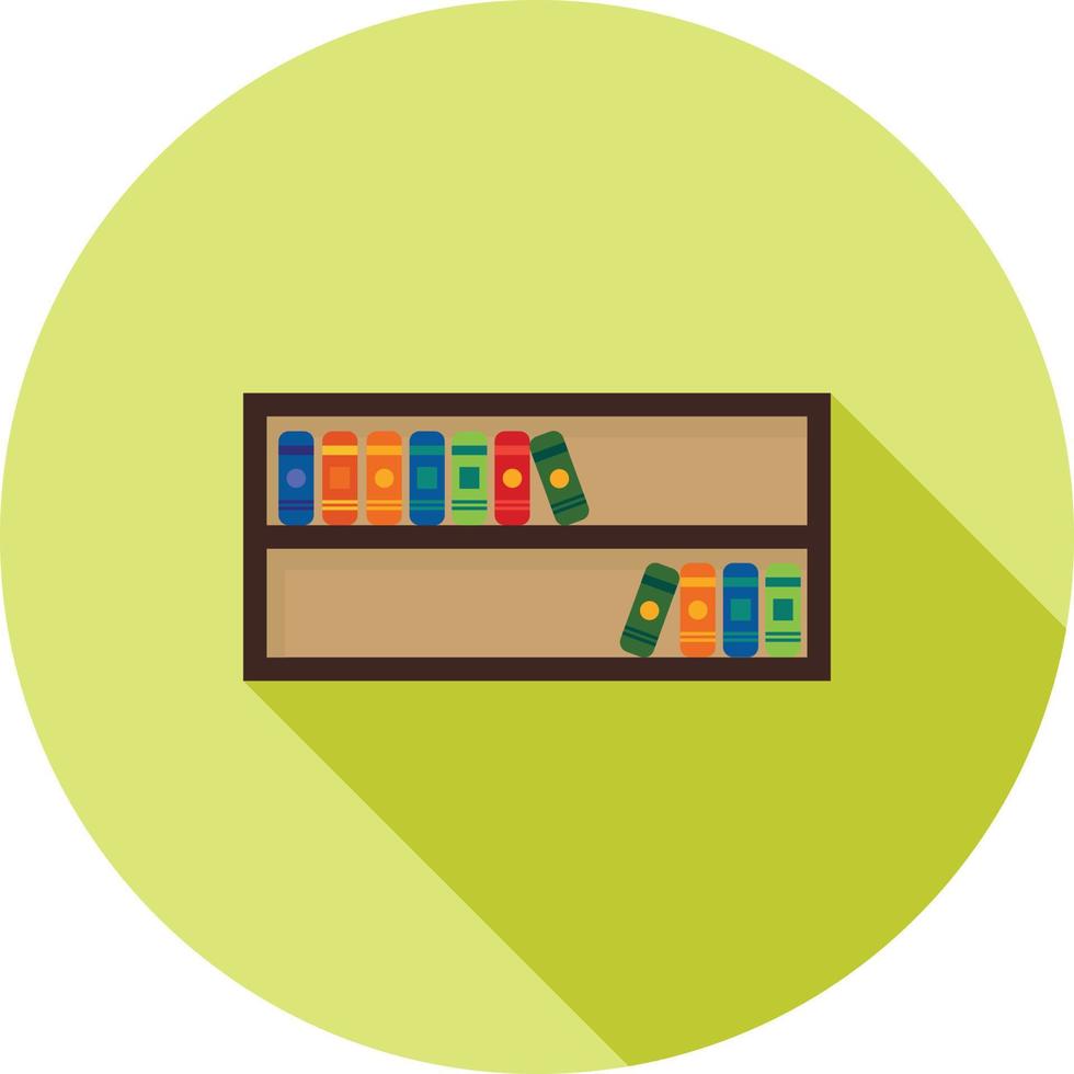 Book Shelf Flat Long Shadow Icon vector