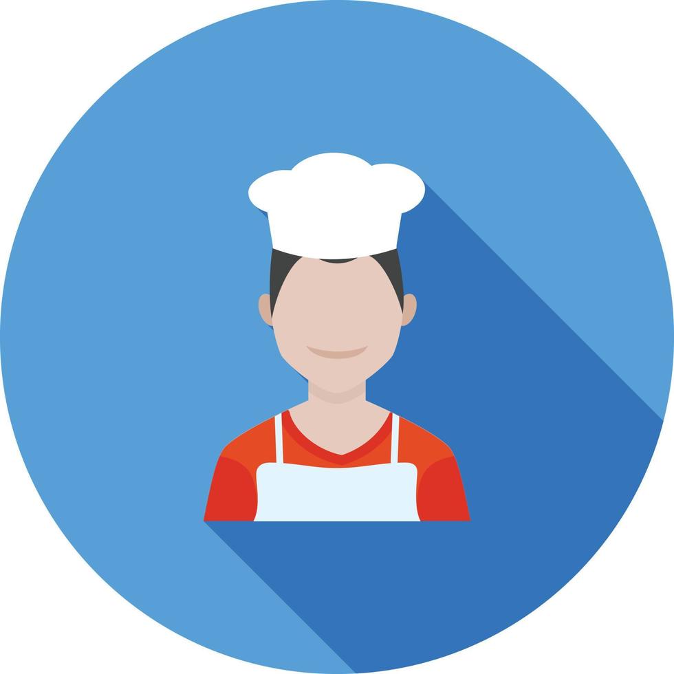 Chef Male Flat Long Shadow Icon vector