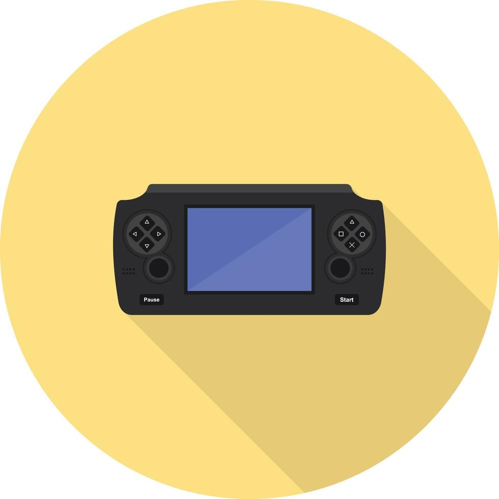 icono de sombra larga plana de play station vector