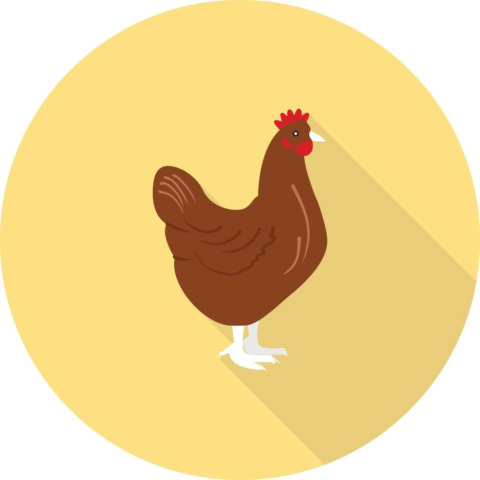 Chicken Flat Long Shadow Icon vector