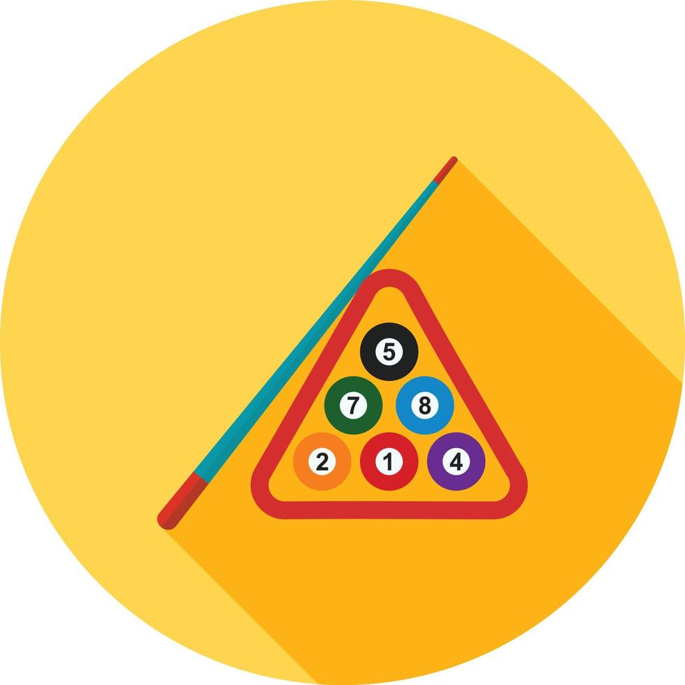 Billiard Flat Long Shadow Icon vector