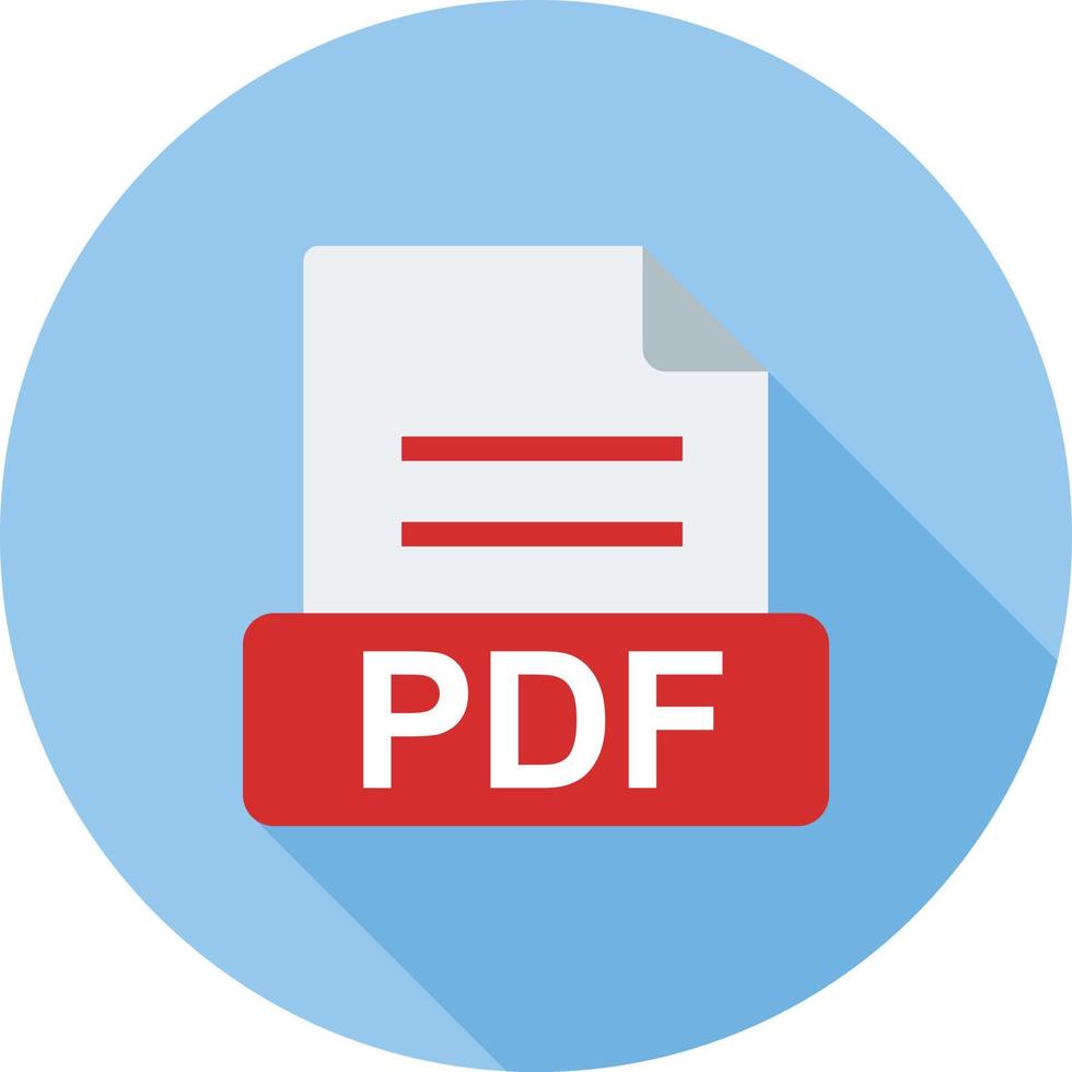 PDF Flat Long Shadow Icon vector