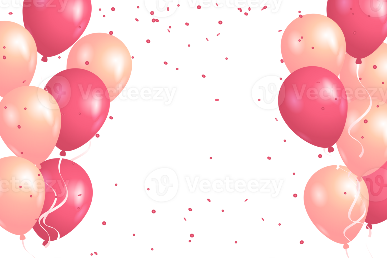 Confetti And luxury pink Balloon Birthday Celebration border png