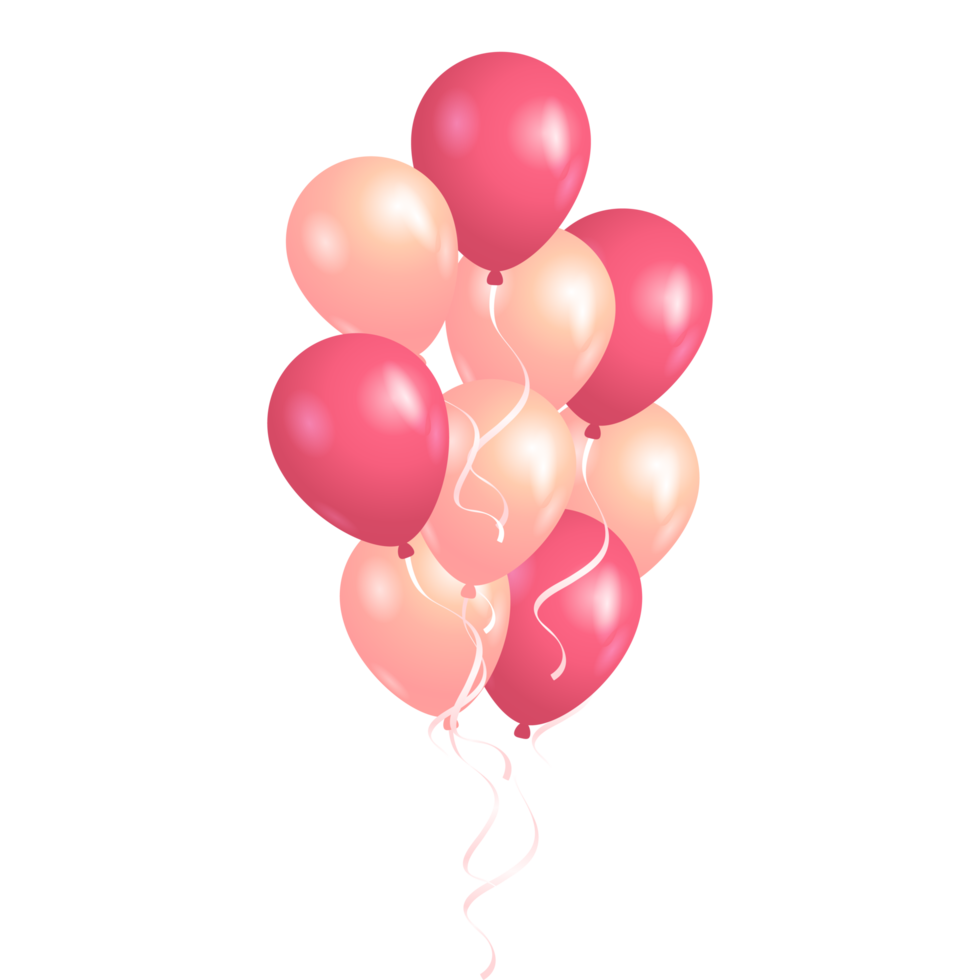 ballons de décoration d'anniversaire rose de luxe png