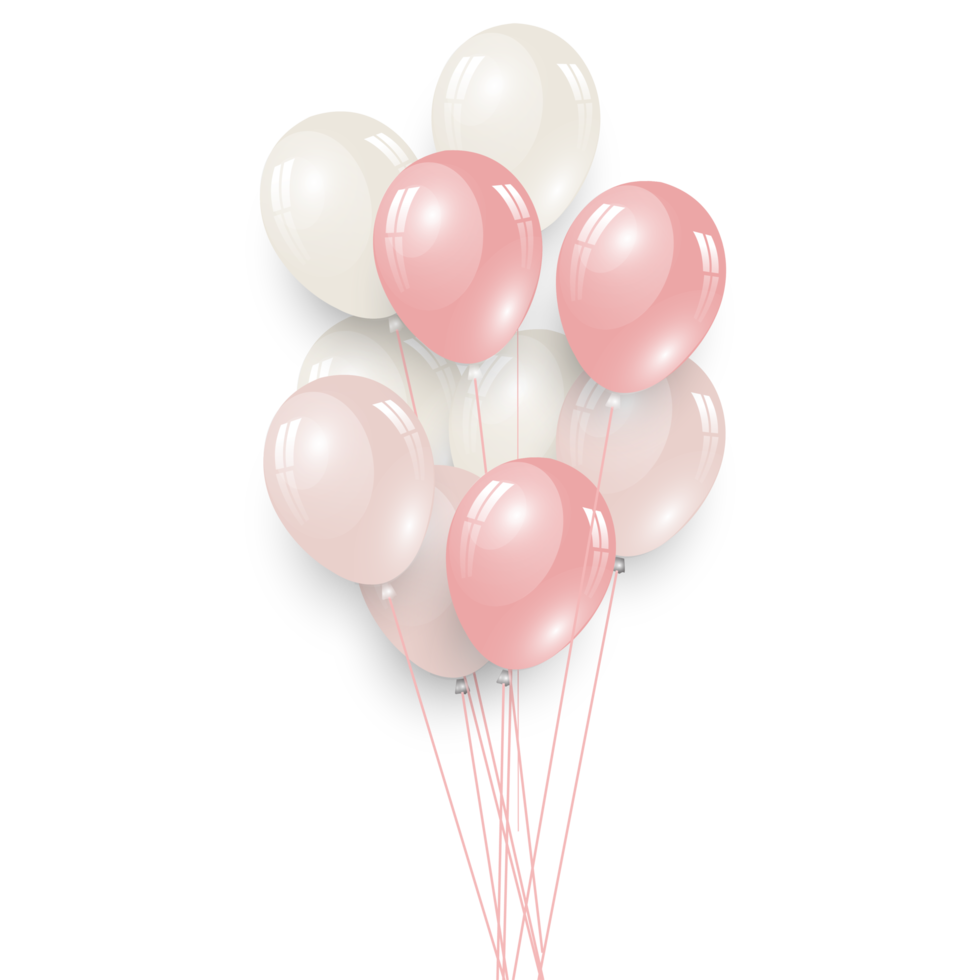 globos de decoración de cumpleaños rosa de lujo png