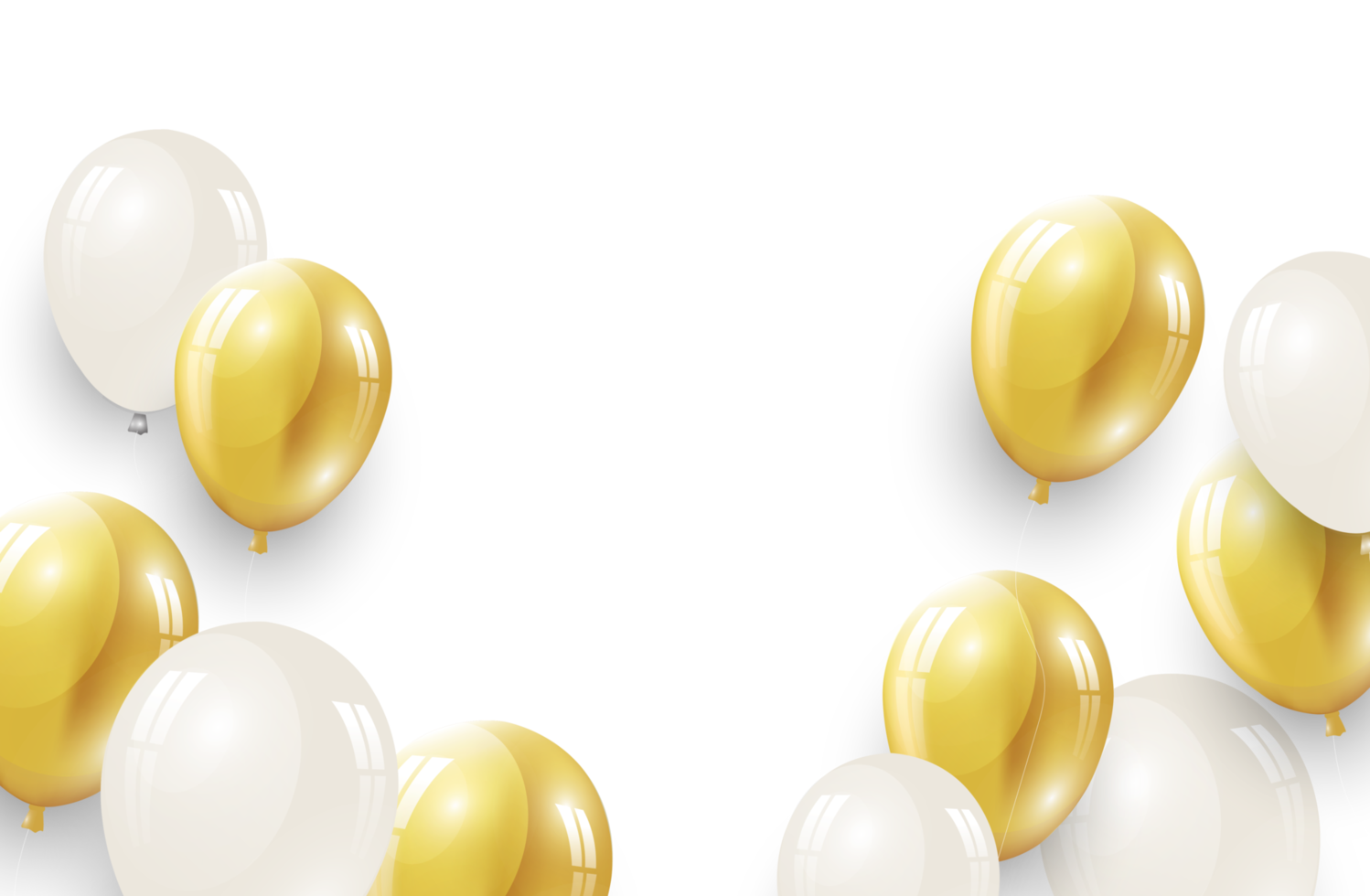 Confetti And luxury gold Balloon Birthday Celebration border png