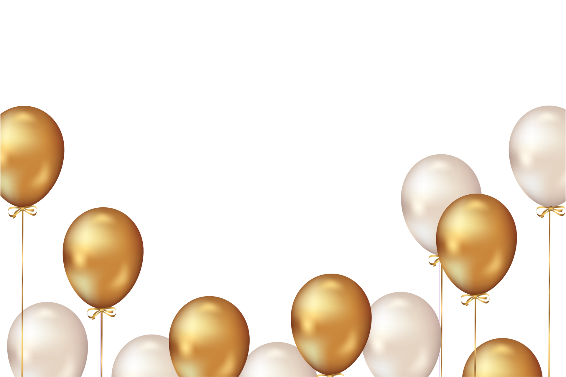 Confetti And Luxury Gold Balloon Birthday Celebration Border 11236428 Png