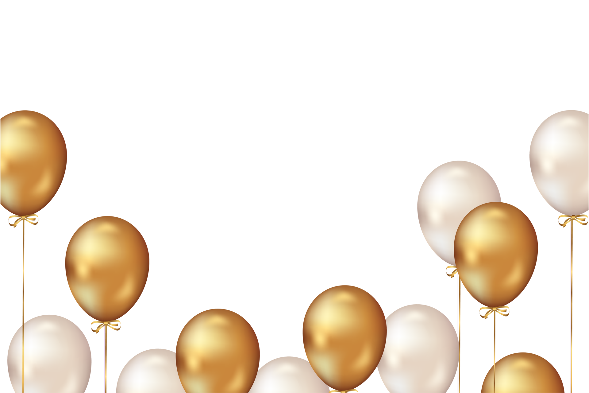 Confetti And Luxury Gold Balloon Birthday Celebration Border 11236428 Png