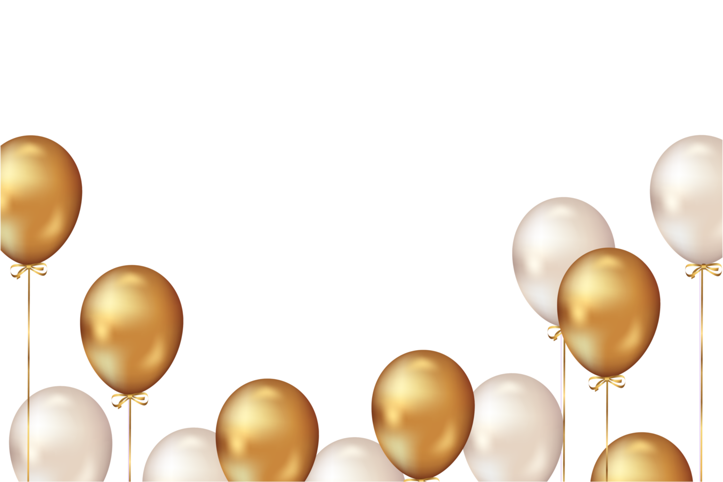 fronteira de celebração de aniversário de balão de ouro de luxo e confete png