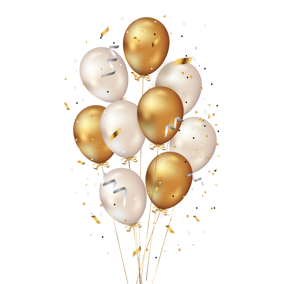 ballons de décoration d'anniversaire de luxe png