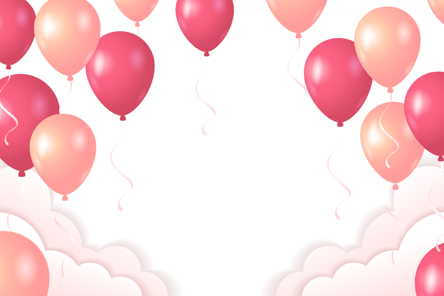 Confetti And luxury pink Balloon Birthday Celebration border png