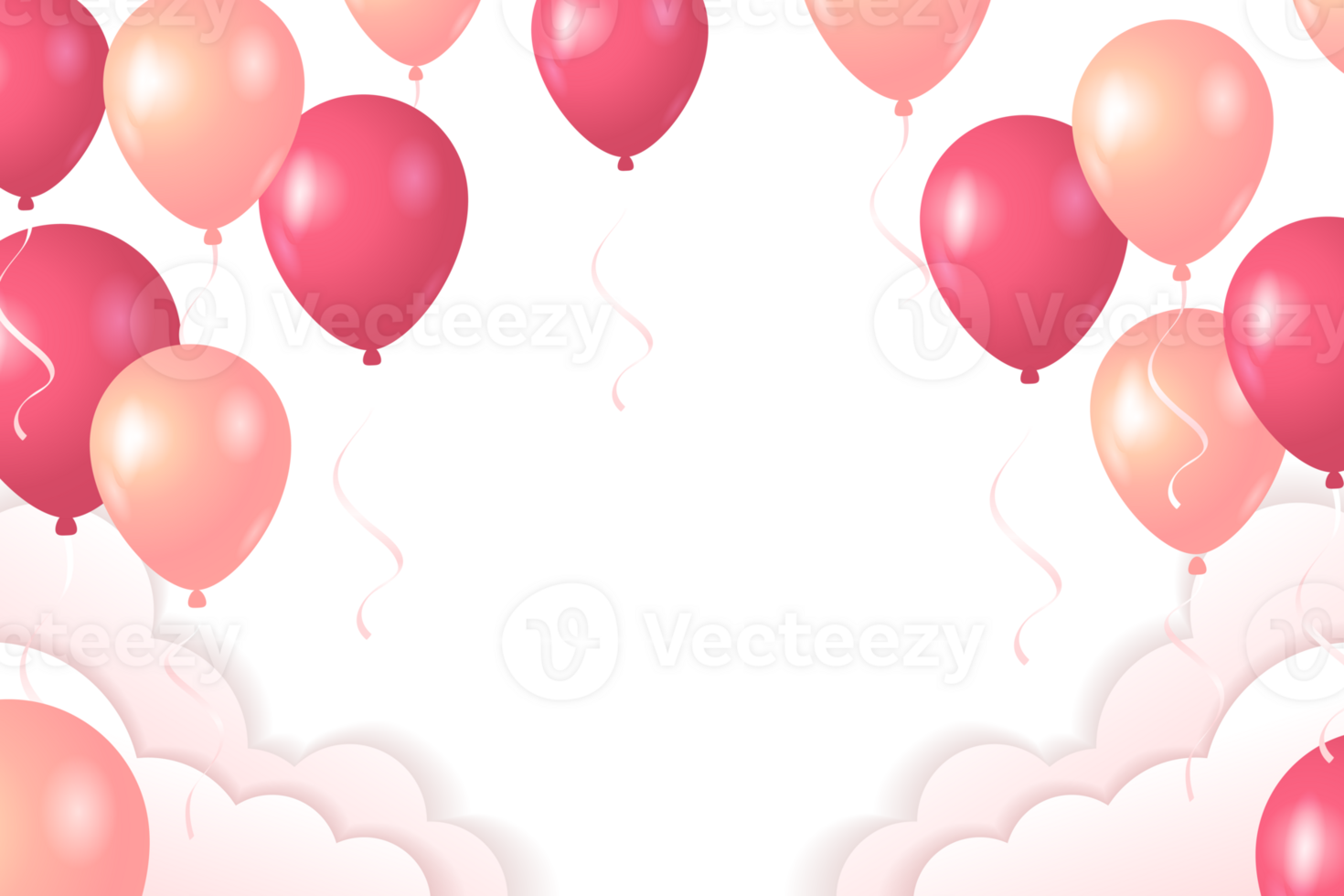 Confetti And luxury pink Balloon Birthday Celebration border png