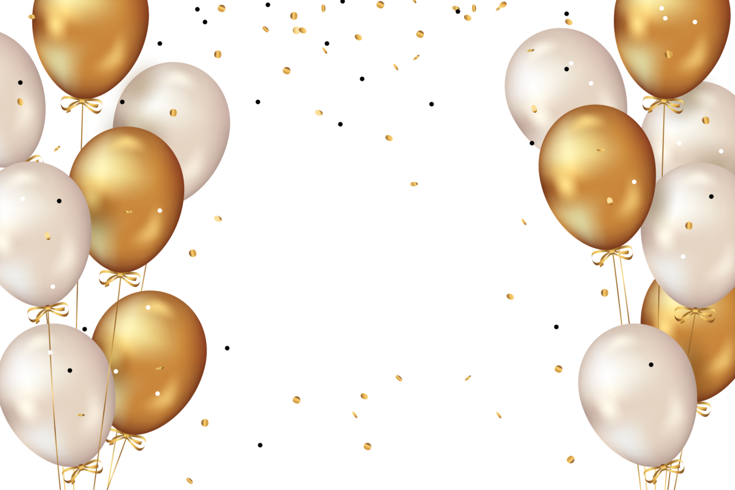 coriandoli e lusso oro Palloncino compleanno celebrazione confine png