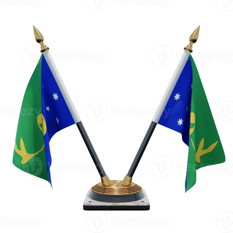 Christmas Island 3d illustration Double V Desk Flag Stand png