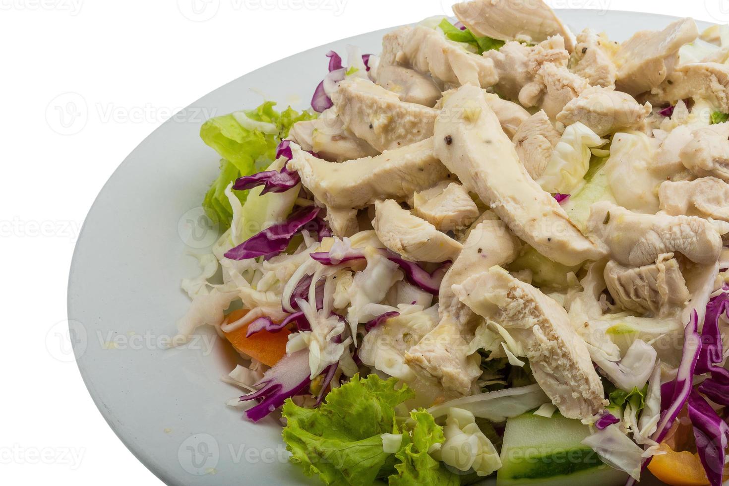 Chicken salad on the plate photo