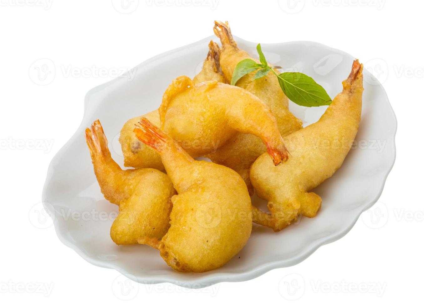 Shrimp tempura on the plate and white background 11239986 Stock Photo