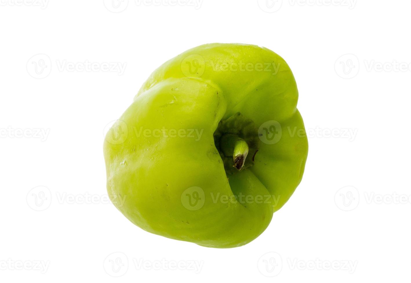 Green bell pepper on white background photo