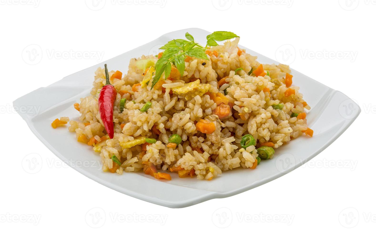 arroz frito vegetariano foto