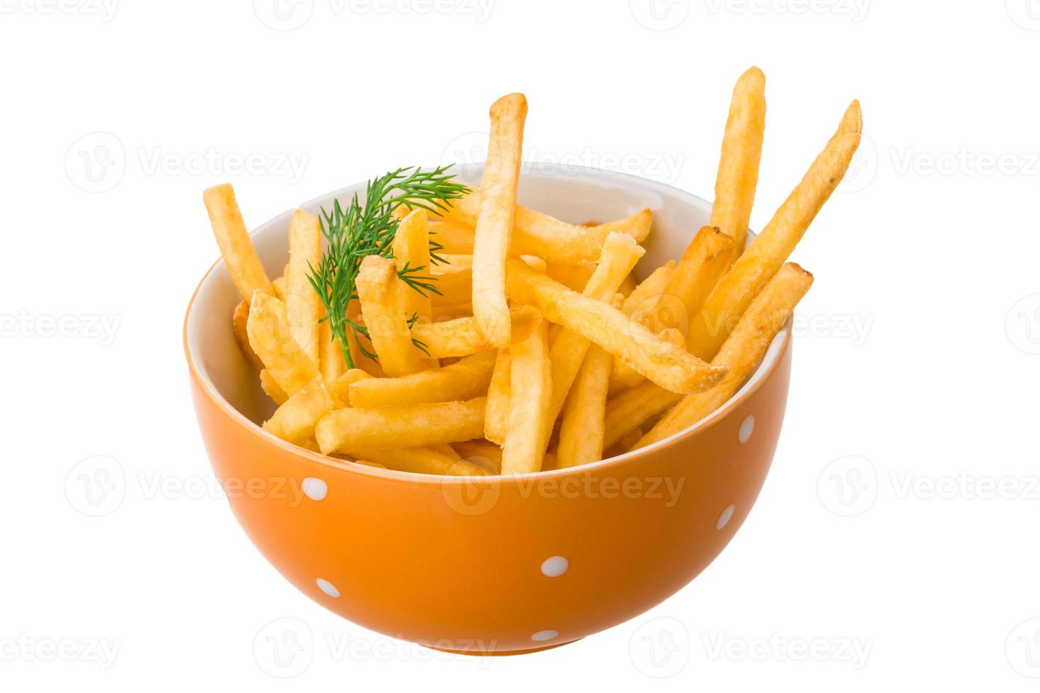 French fries on white background photo