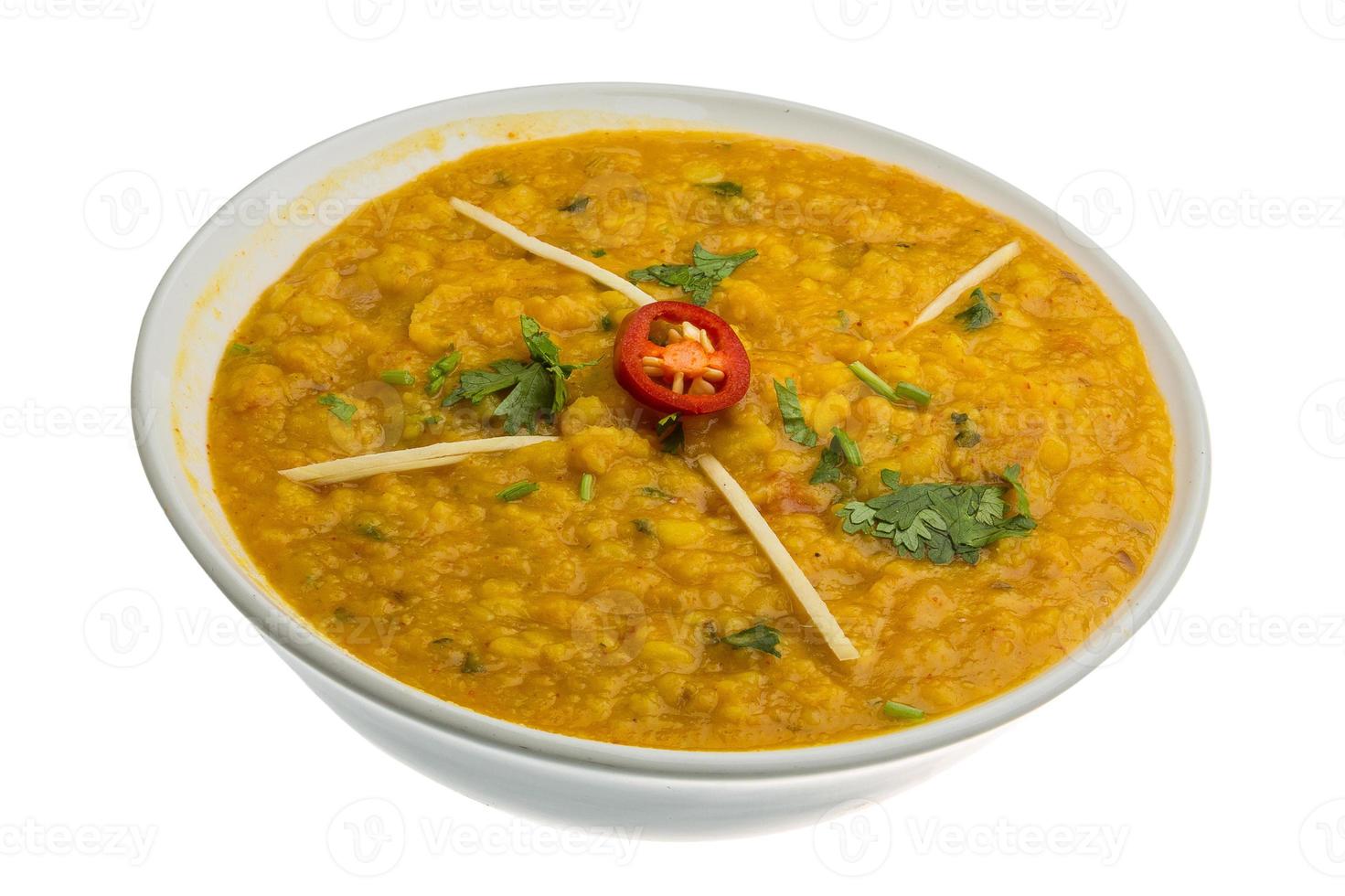 Daal Curry in a bowl on white background photo