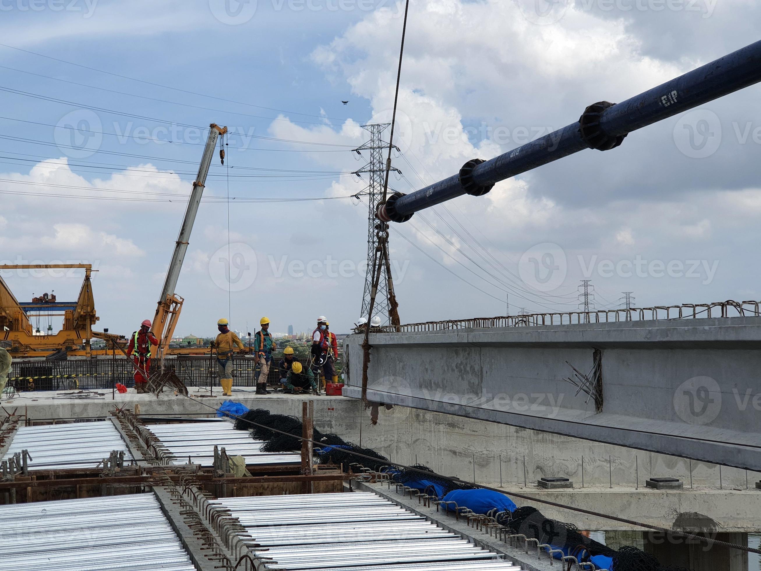 This is a process of casting concrete using a concrete pump to reach casting locations that are