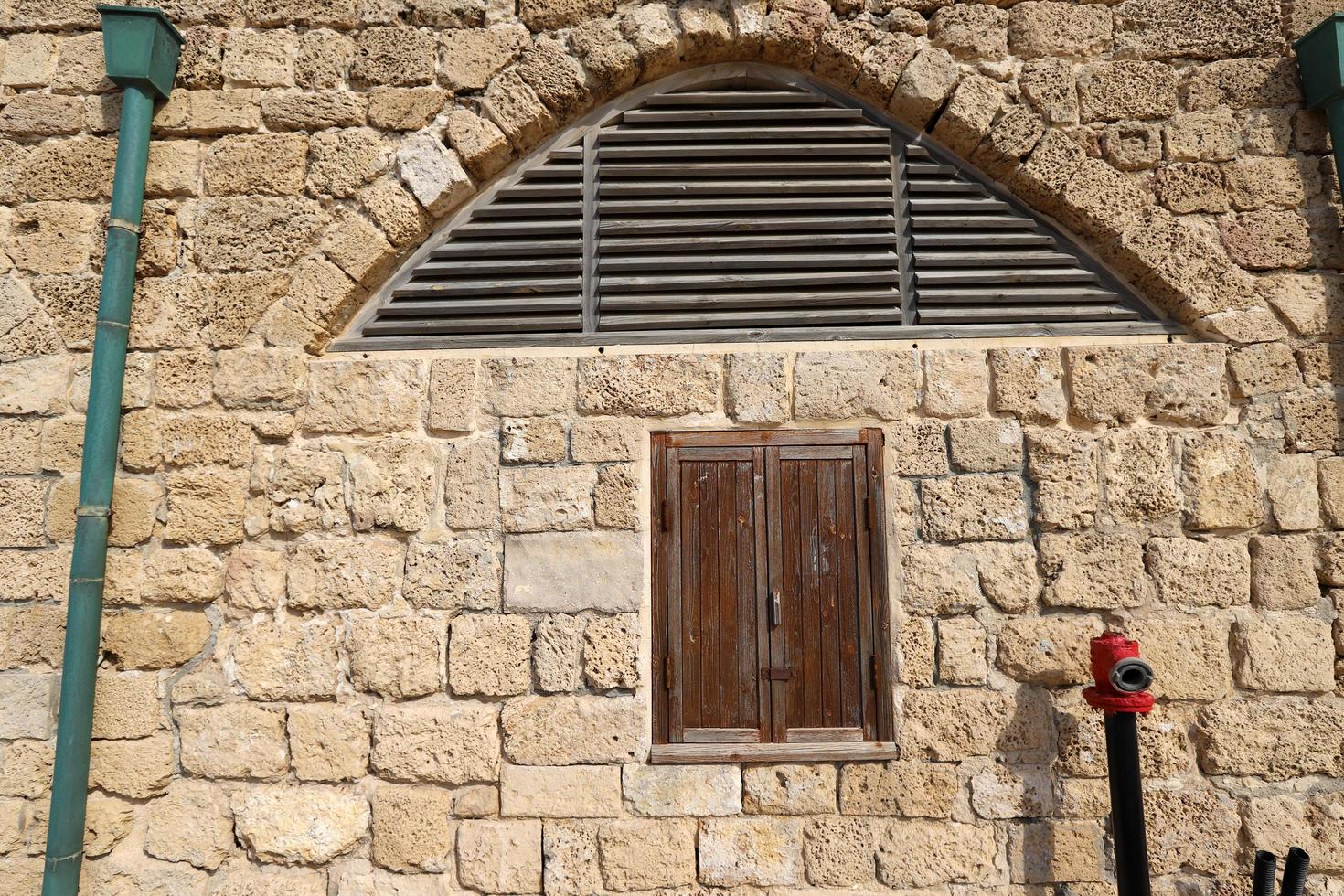 Haifa Israel May 19, 2019. Small window on the facade of a residential building. photo