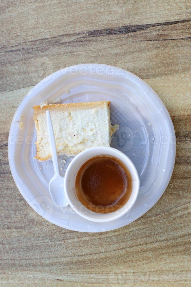 Hot coffee on the table in a restaurant. photo