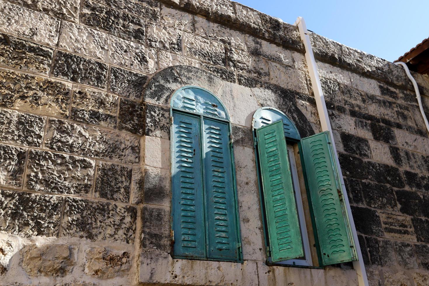 Haifa Israel May 19, 2019. Small window on the facade of a residential building. photo