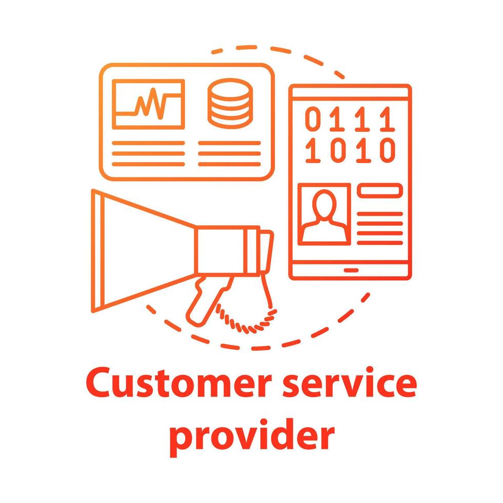 Customer service provider concept icon. Billing idea thin line illustration. Technical support, hotline and communication. Vector isolated outline drawing. Clients assistance. Editable stroke