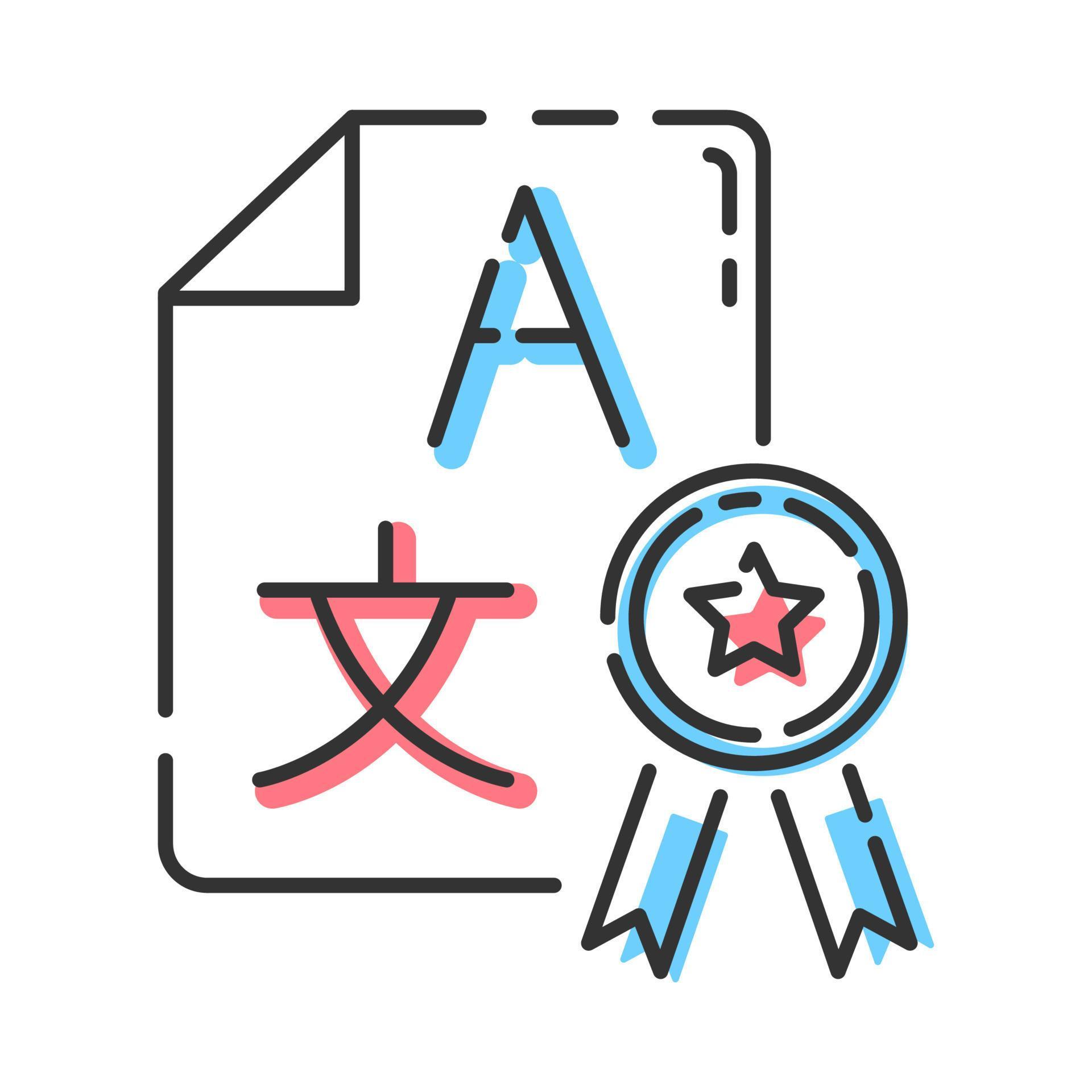 Language translation services color icon. Professional interpretation