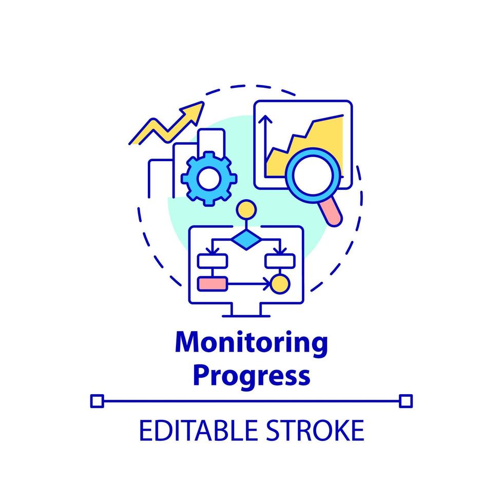 Monitoring progress concept icon. Business analytics task abstract idea