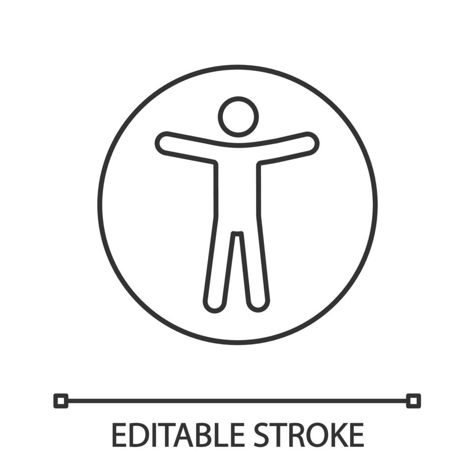 Web accessibility linear icon. Thin line illustration. Universal access. Contour symbol. Vector isolated outline drawing. Editable stroke
