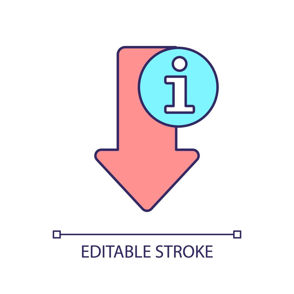 Reducing information overload RGB color icon. Lowering stress and anxiety. Data management. Isolated vector illustration. Simple filled line drawing. Editable stroke.