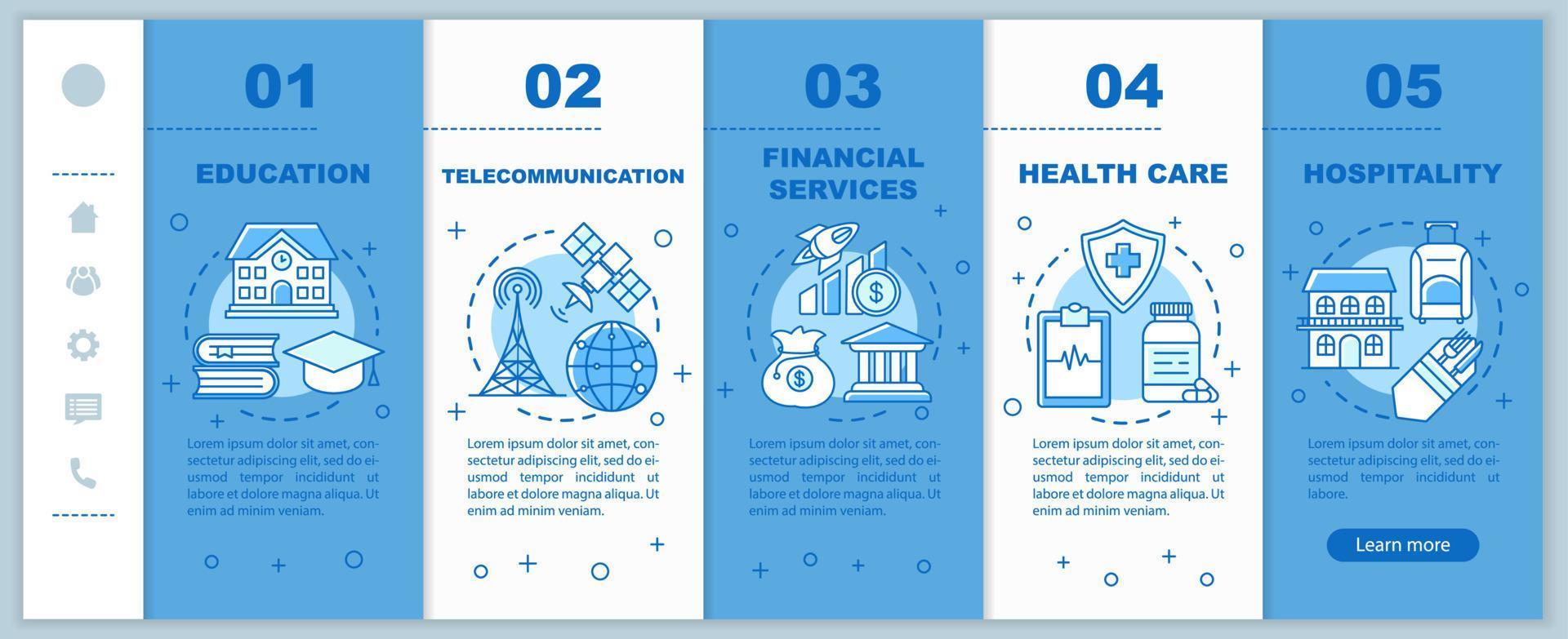 Government services onboarding mobile web pages vector template. Responsive smartphone website interface idea with linear illustrations. Webpage walkthrough step screens. Color concept