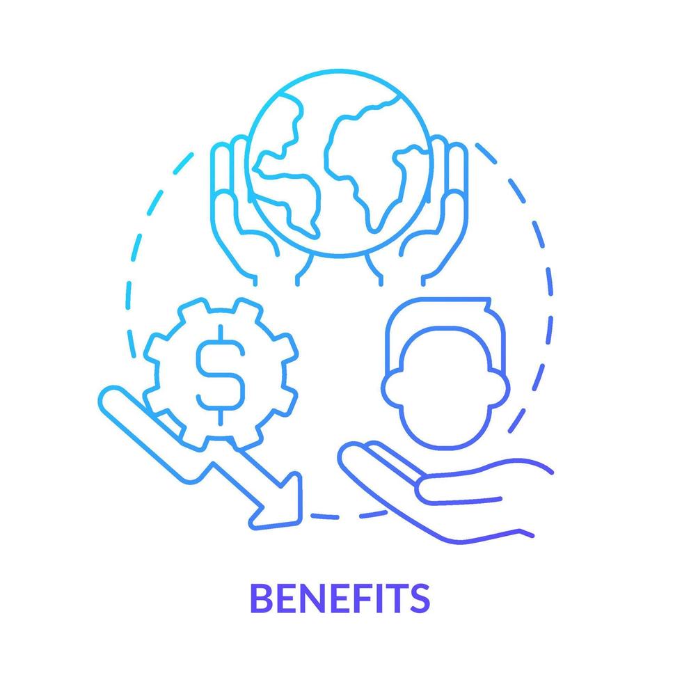 Benefits blue gradient concept icon. Focus on energy strategy abstract idea thin line illustration. Improving efficiency and environment. Isolated outline drawing. vector