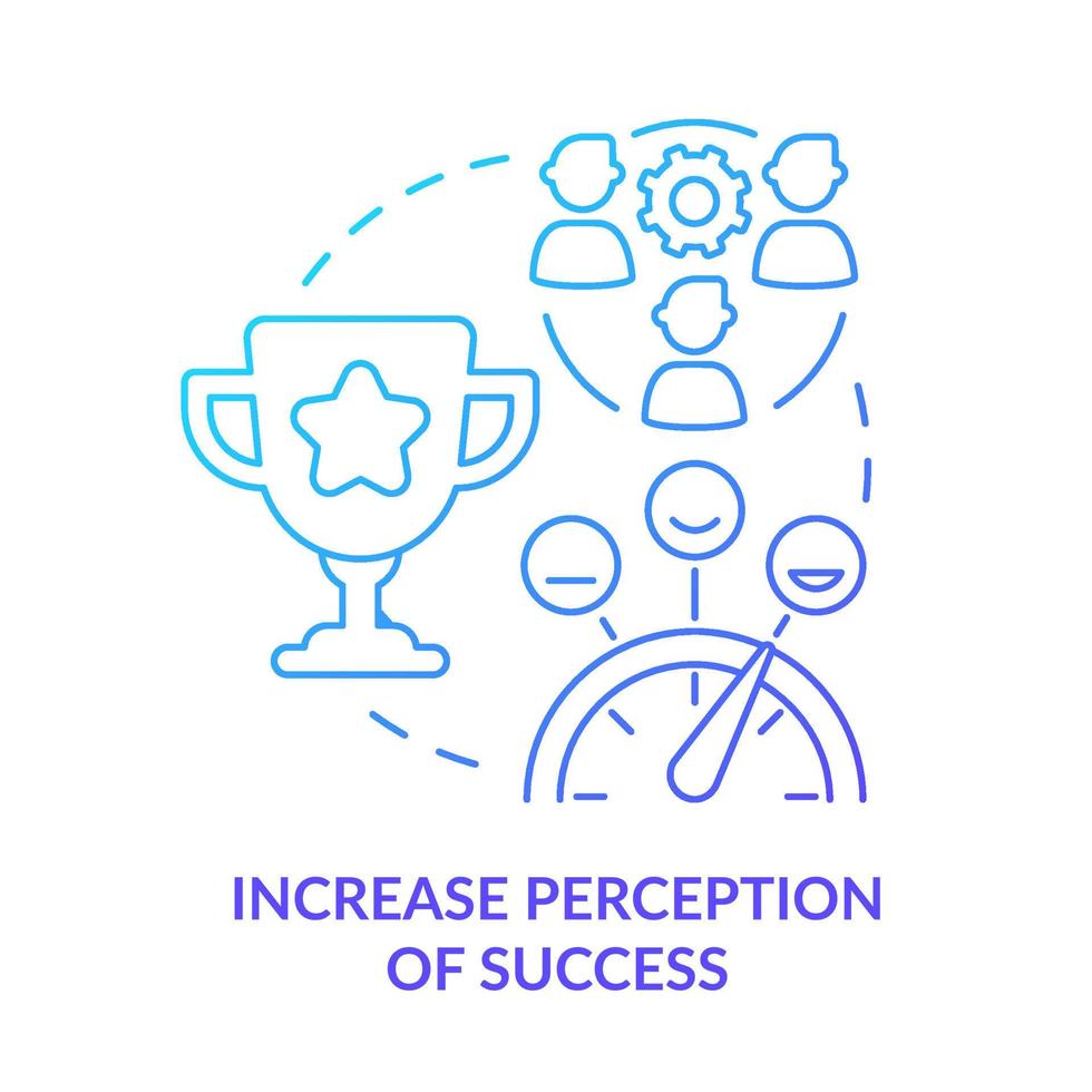 Increase perception of success blue gradient concept icon. Benefit of stakeholder management abstract idea thin line illustration. Isolated outline drawing. vector