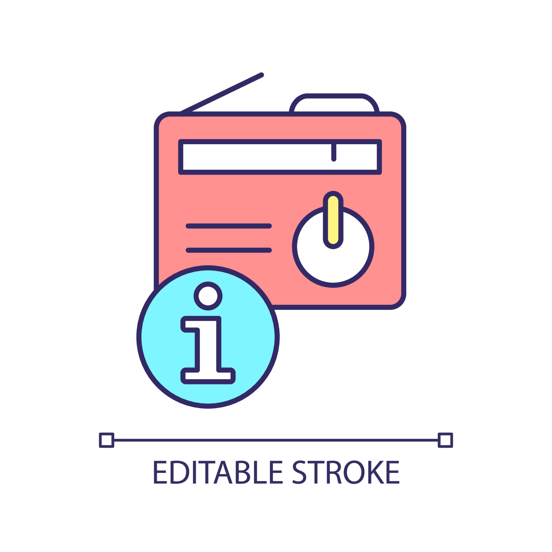 Getting information from radio stations RGB color icon. Playing songs