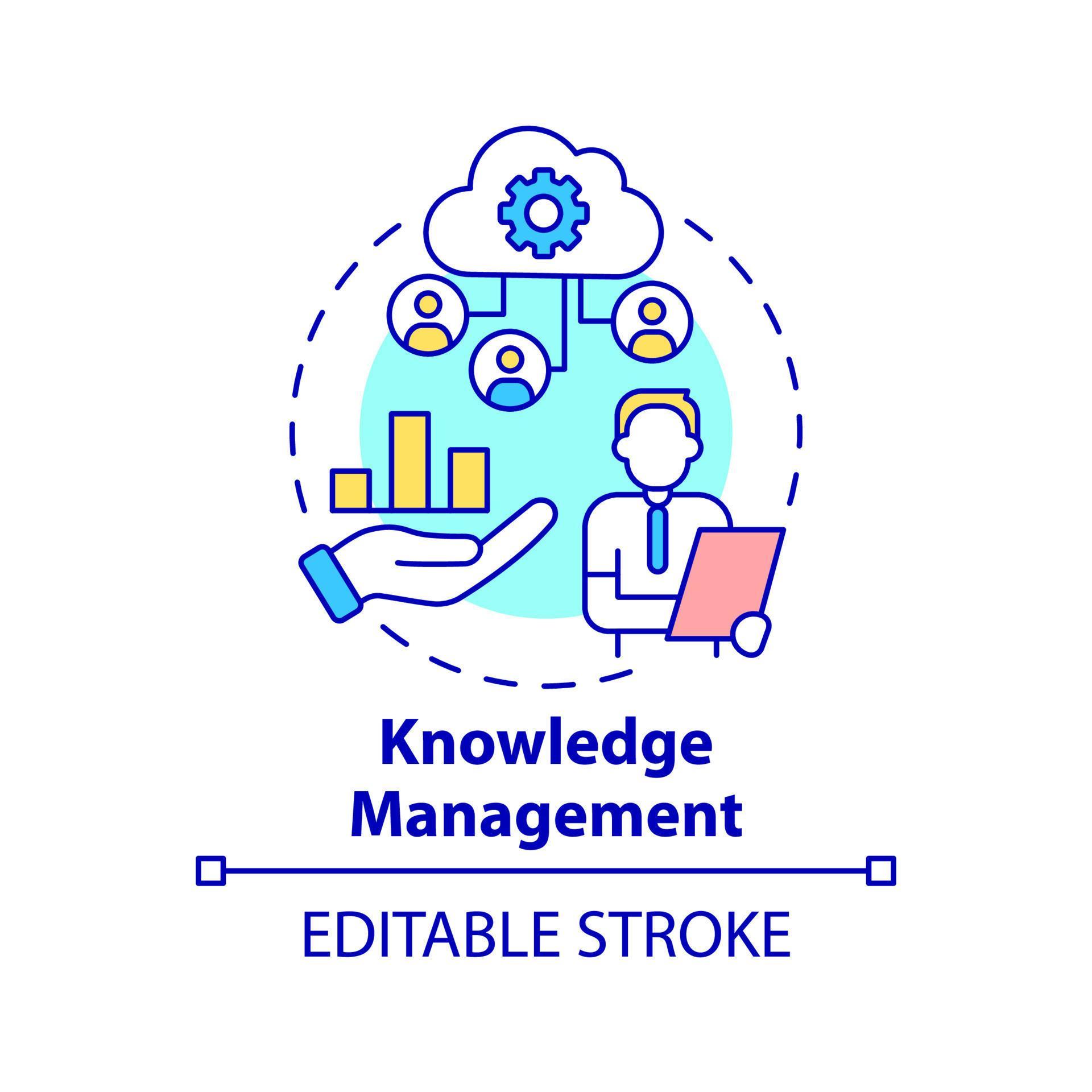 Knowledge management concept icon. Business intelligence abstract idea thin line illustration