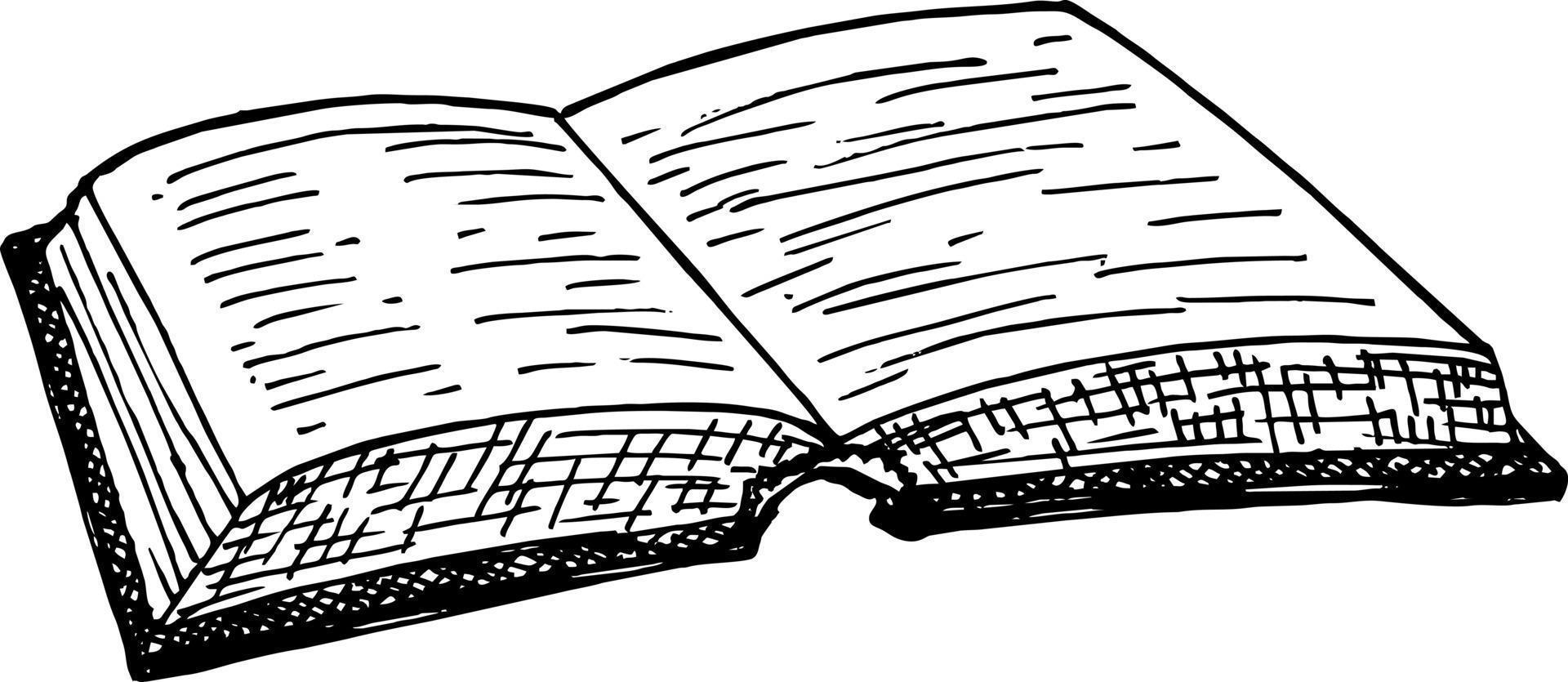 Open book sketch vector