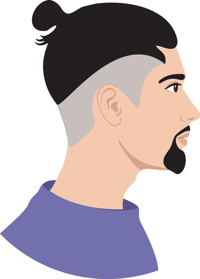 Profile portrait of multiracial men isolated flat cartoon people. Male profile face, avatar people character, person portrait icon vector