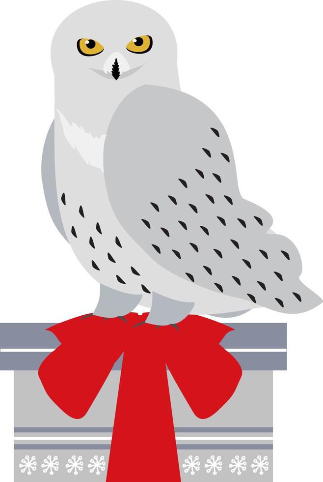 búho de diseño usando invierno uniforme, vector de símbolo. para feliz navidad