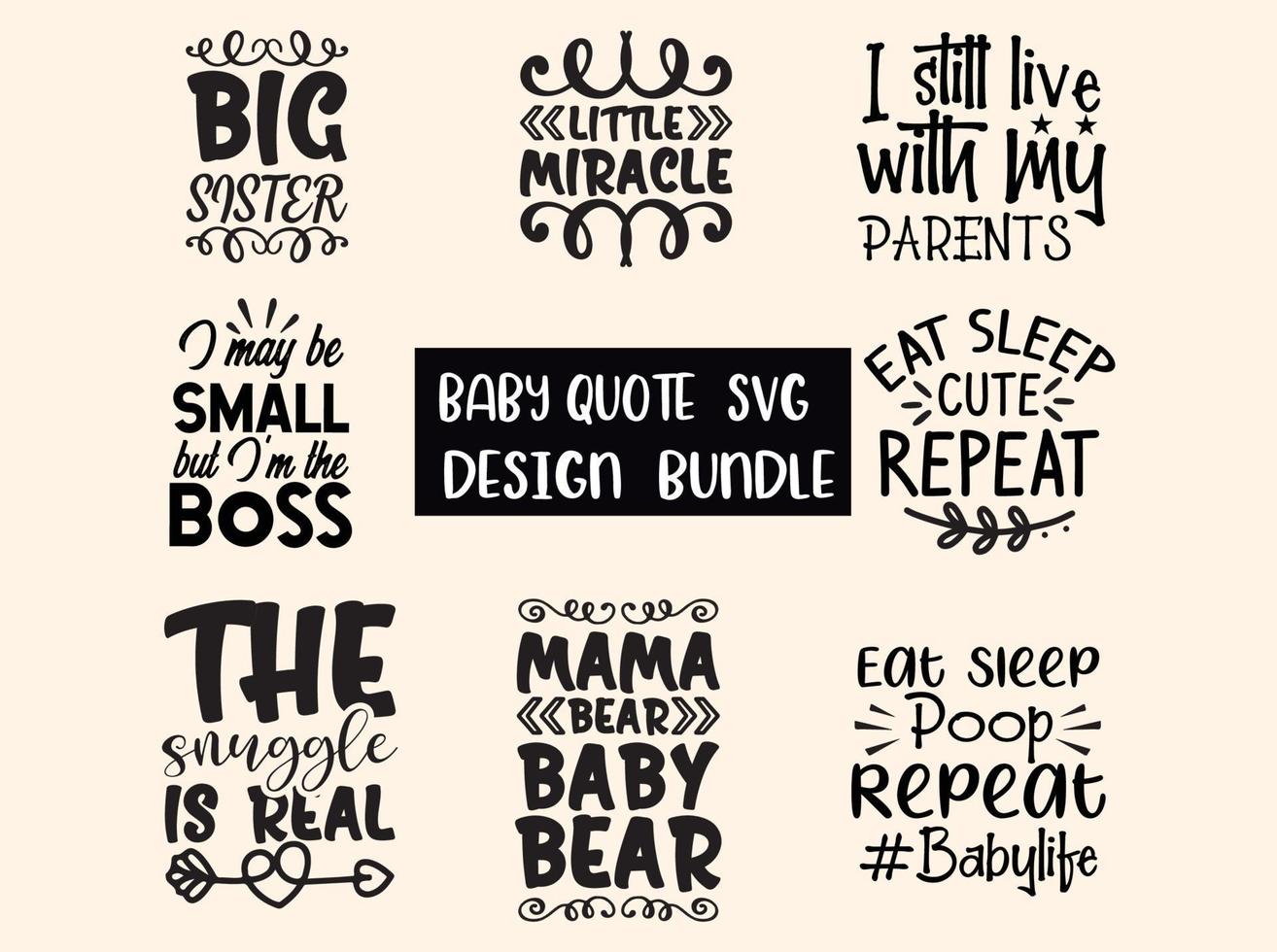 paquete de diseño de svg de bebé vector