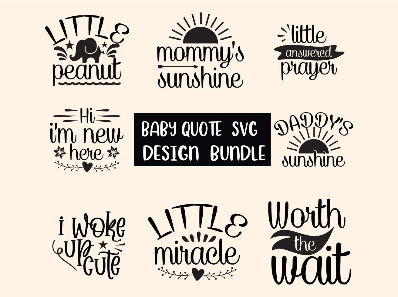 paquete de diseño de svg de bebé vector