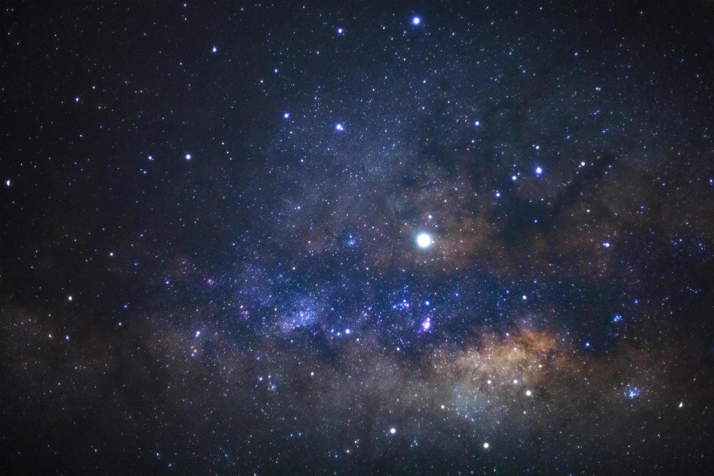 Close up milky way galaxy with stars and space dust in the universe photo