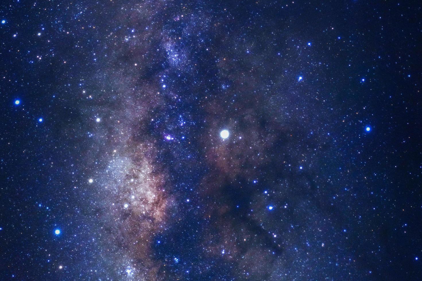 Milky way galaxy with stars and space dust in the universe, Long exposure photograph, with grain. photo