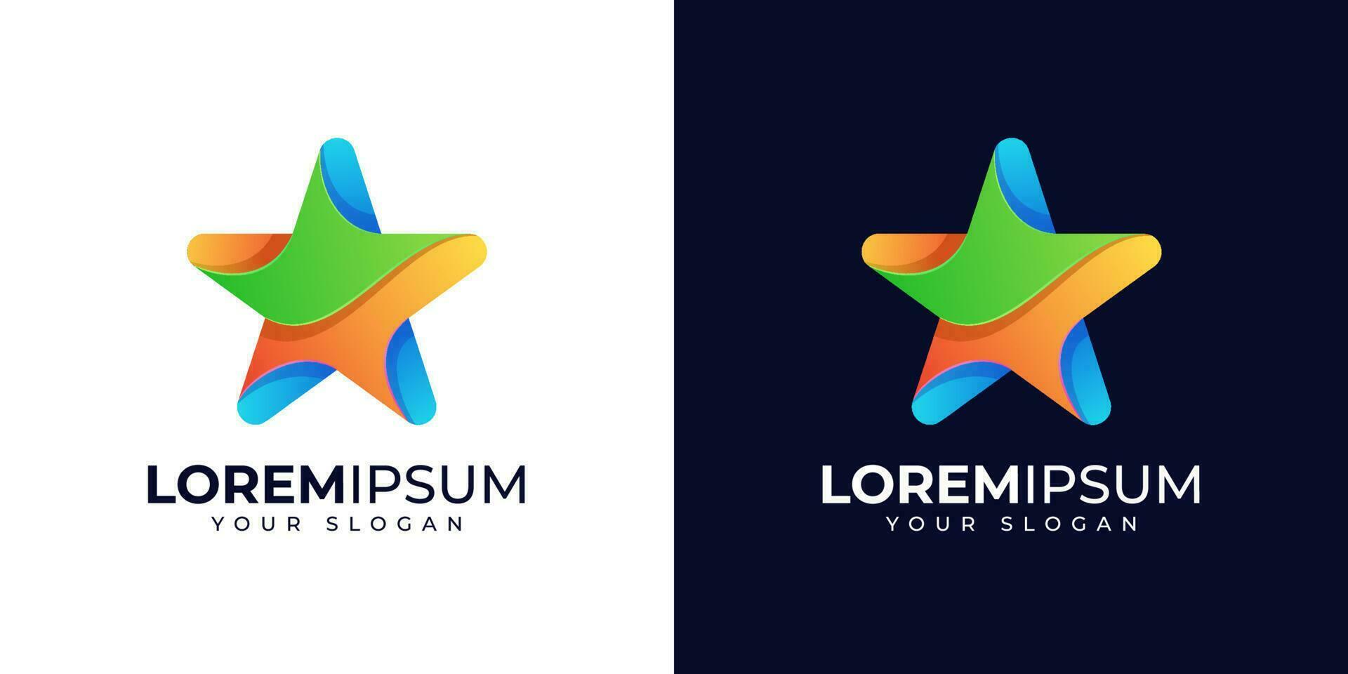 Colorful star logo design inspiration vector