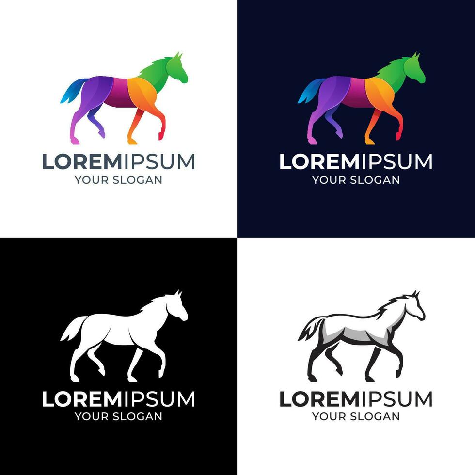 inspiración para el diseño del logotipo de caballo vector